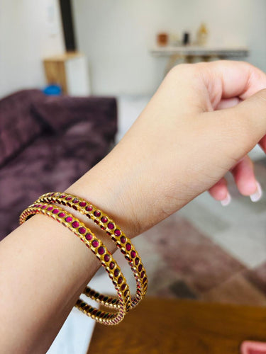 Gold Ruby Bangles